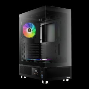 Gamdias кутия Case ATX - ATLAS E1 - 3 x 120 mm A-RGB, Digital Display, Tempered Glass