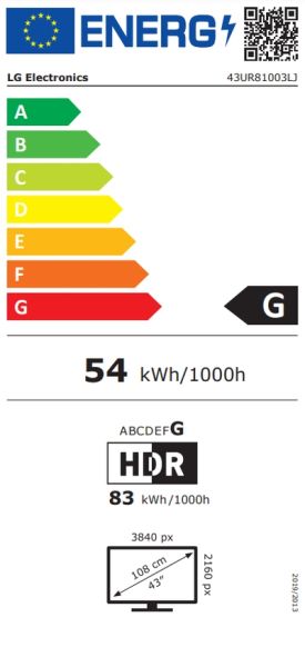Televizor LG 43UR81003LJ, 43" 4K UltraHD TV 4K (3840 x 2160), DVB-T2/C/S2, webOS 23 Smart TV, ThinQ AI, procesor a5 AI 4K Gen6, WiFi, HDR10 pro, HLG, ALLM/HKGiG, Upscaling, sunet AI, control vocal, AirPlay, HDMI eARC, card rapid, CI, LAN, USB, Bluetooth