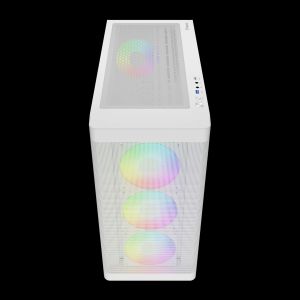 Gamdias Case E-ATX - ATHENA M3 White - USB-C, 4 x 120 mm A-RGB, Mesh, Tempered Glass