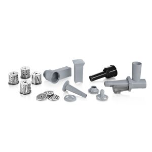 Месомелачка Bosch MFW68660, Meat mincer, ProPower 2200W, 4,3 kg/min, nr. 8, 3 sieves, kebbe attachment, juicer for soft fruits & vegetables, shredder with 4 drums, full inox tray, reverse function