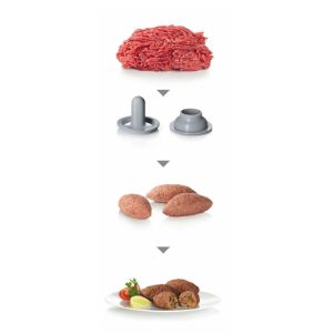 Месомелачка Bosch MFW68660, Meat mincer, ProPower 2200W, 4,3 kg/min, nr. 8, 3 sieves, kebbe attachment, juicer for soft fruits & vegetables, shredder with 4 drums, full inox tray, reverse function