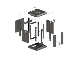 Комуникационен шкаф Lanberg rack cabinet 10" wall-mount 4U/300x300 (flat pack) with glass door black