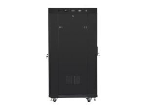 Комуникационен шкаф Lanberg rack cabinet 19" free-standing 27U/800x1000 (flat pack) with glass door lcd black v2