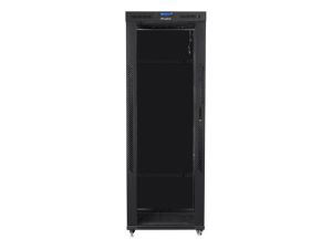 Комуникационен шкаф Lanberg rack cabinet 19" free-standing 42U/800x1000 (flat pack) with glass door lcd black v2