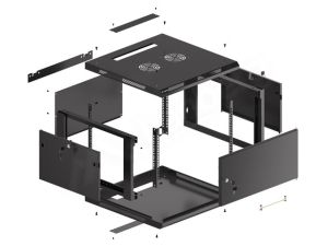 Комуникационен шкаф Lanberg rack cabinet 19" wall-mount 6U/600x600 for self-assembly with metal door black (flat pack)