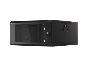 Комуникационен шкаф Lanberg rack cabinet 19" wall-mounted 4U 600 fast assembly (flat pack) black