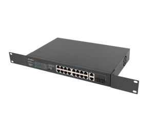 Комутатор Lanberg switch 16x 100mb poe+/2x 1GB/1x sfp rack 19" unmanaged gigabit ethernet 250w