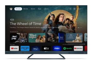 Телевизор Sharp 50FQ5EG, 50" QLED  GOOGLE TV, 4K Ultra HD 144Hz Quantum Dot 3840x2160 Aluminium Slim Frameless, AQUOS AI, DVB-T/T2/C/S/S2, 500 NIT, Active Motion 1400, HARMAN/KARDON, HDR10, Dolby Atmos, Dolby Vision, DTS:X, Google Assistant, HDMI eARC, Mi