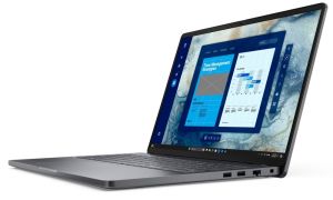 Лаптоп Dell Pro 16 PC16250, Intel 5 120U (10 cores, up to 5.0 GHz), 16" FHD+(1920x1200) 300nits AG, 8 GB: 1x8 GB, DDR5, 5600 MT/s, 512 GB TLC SSD, Intel Graphics, FHD HDR IR Cam and Mic, Wi-Fi 6E, FPR, Backlit Kb, Win11 Pro, Magnetite, 3Y PS