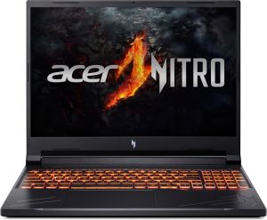 Лаптоп Acer Nitro 16, ANV16-71-76BW, Intel Core i7-14650HX (up to 5.2GHz, 30MB), 16" FHD IPS up to 165Hz SlimBezel, 16GB DDR5 (1 slot free), 1024GB PCIe NVMe SSD, GeForce RTX 4050 6GB GDDR6, Wi-Fi 6 AX201+BT5.1, Killer E2650, HD Cam, KB Backlight, No OS, 