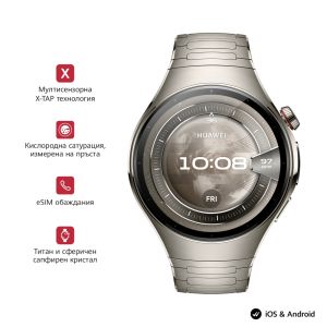 Часовник Huawei Watch 5, Rates-L29M, Space Siliver + Huawei FreeBuds 6i White