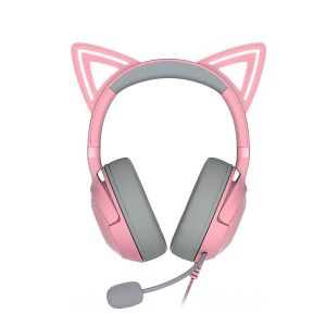 Kraken Kitty V2 - roz, căști pentru gaming, Kitty Ears, Iluminare reactivă în flux, microfon cardioid HyperClear, drivere TriForce de 40 mm, microfon încorporat în căști, Razer Chroma RGB (ureche și căști), sunet surround: disponibil numai pe Windows 10 6