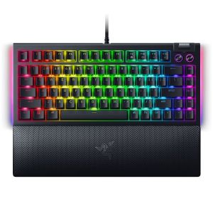 Razer BlackWidow V4 75%, tastatură pentru jocuri, aspect SUA, Razer Chroma RGB, design interschimbabil la cald, cablu tip C detașabil, spumă de amortizare a sunetului pentru PCB și carcasă, frecvență de sondare de până la 8.000 Hz, tastaturi ABS Doublesho