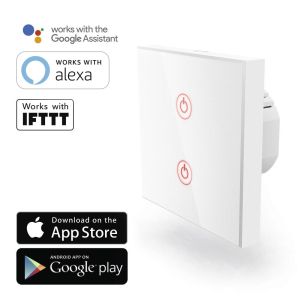 Întrerupător de perete inteligent Wi-Fi HAMA 176551, Amazon Alexa, Google Home, alb