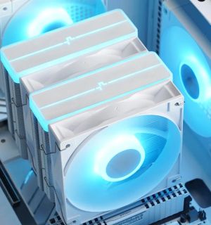 DeepCool CPU Cooler AG620 WH - Addressable RGB V2, Dual-Tower - LGA1700/AM5
