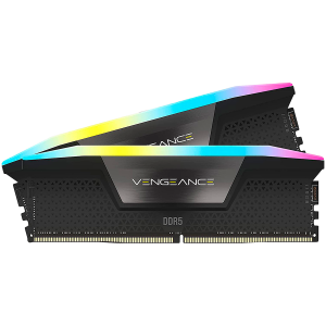 Corsair DDR5, 5200MT/s 32GB 2x16GB DIMM, Unbuffered, 40-40-40-77, XMP 3.0, VENGEANCE RGB DDR5 Black Heatspreader, RGB LED, 1.25V