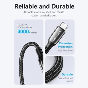 Vention USB2.0 Type-C/Type-C 100W, LED display 2m - CTKBH