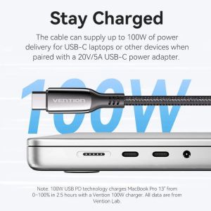 Vention USB2.0 Type-C/Type-C 100W, LED display 2m - CTKBH