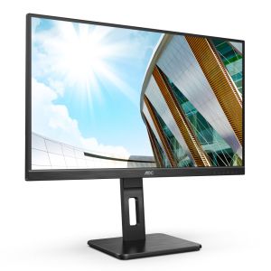Monitor AOC Q27P2Q, 27" IPS WLED, 2560x1440@75Hz, 4ms GtG, 300cd m2, 1000:1, DCR 50M:1, FlickerFree, Low Blue Light, 2Wx2, Tilt, Height Adjust, HDMI-Swivel, Pivot , DP, hub USB