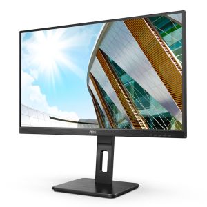 Monitor AOC Q27P2Q, 27" IPS WLED, 2560x1440@75Hz, 4ms GtG, 300cd m2, 1000:1, DCR 50M:1, FlickerFree, Low Blue Light, 2Wx2, Tilt, Height Adjust, HDMI-Swivel, Pivot , DP, hub USB