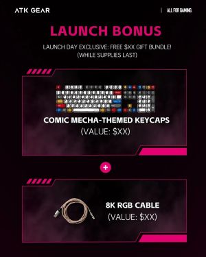 ATK професионална геймърска механична клавиатура Professional Gaming Mechanical Keyboard RS6 Ultra - 8K, Gateron Jade Gaming [Linear] - Sakura Warrior