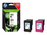 HP 301 original Ink cartridge N9J72AE Combo 2-Pack Standard Capacity Black and Color cartridge