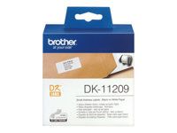 Consumable Brother DK-11209 Small Address Paper Labels, 29mmx62mm, 800 labels per roll, (Black on White)