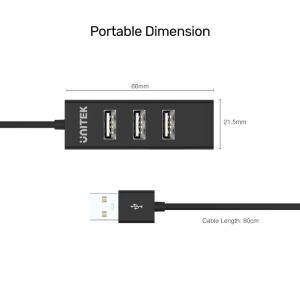 Unitek хъб USB 2.0 HUB 4 port - Y-2140