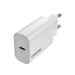 Canyon, PD 30W Travel Charger EU standard, Output: 5V3A, 9V3A, 15V2A, Max Power 30W, White, size: 87.8x39.8x23mm, weight: 62.3g