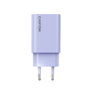 Canyon, PD 30W Travel Charger EU standard, Output: 5V3A, 9V3A, 15V2A, Max Power 30W, Purple, size: 87.8x39.8x23mm, weight: 62.3g