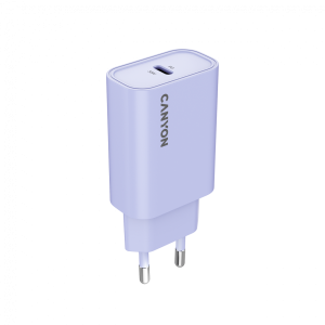 Canyon, PD 30W Travel Charger EU standard, Output: 5V3A, 9V3A, 15V2A, Max Power 30W, Purple, size: 87.8x39.8x23mm, weight: 62.3g