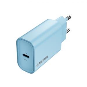 Canyon, PD 30W Travel Charger EU standard, Output: 5V3A, 9V3A, 15V2A, Max Power 30W, Blue, size: 87.8x39.8x23mm, weight: 62.3g