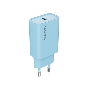 Canyon, PD 30W Travel Charger EU standard, Output: 5V3A, 9V3A, 15V2A, Max Power 30W, Blue, size: 87.8x39.8x23mm, weight: 62.3g