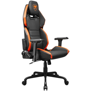 COUGAR Hotrod, Scaun de gaming, Spuma MoldShaping de înaltă densitate, piele Hyper-Dura, Design pentru spătar cu mai multe zone, Pernă lombară cu reglare în sus și în jos, Cotiere 3D, Bază din oțel cu 5 stele, Rotile silentioase, Suport pentru greutate - 