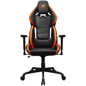 COUGAR Hotrod, Scaun de gaming, Spuma MoldShaping de înaltă densitate, piele Hyper-Dura, Design pentru spătar cu mai multe zone, Pernă lombară cu reglare în sus și în jos, Cotiere 3D, Bază din oțel cu 5 stele, Rotile silentioase, Suport pentru greutate - 