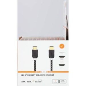 Cablu HAMA 205444, HDMI tată - HDMI tată, Ethernet, 1,5 m, conectori placați cu aur, negru