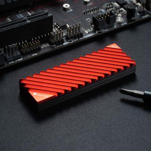 Cooler pasiv Jonsbo M.2 SSD, cu nervuri, roșu