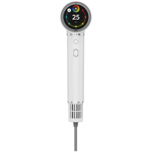 High Speed Hair Dryer, White, 220V-240V~50-60Hz, 1500W, Voice Control, Ionizer, Touch LCD, Infrared Nursing, Infrared Distance Protection, AI Control, Gravity Sensor 110000RPM, Noise less than 67dB
