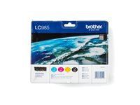 BROTHER LC-985 ink cartridge black and tri-colour standard capacity bl 300 pages cl 260 pages 4-pack blister without alarm