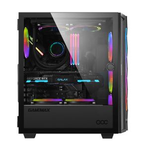 Gamemax кутия Case EATX - Diamond COC Black - Addressable RGB