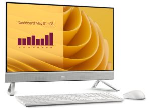 Настолен компютър - всичко в едно Dell 27 All-in-One EC27250, Intel Core 7 150U(12MB cache, 10 cores, up to 5.4 GHz), 27" FHD (1920x1080) Touch  WVA, 16GB, 2x8GB, DDR5, 5200 MT/s, 1TB M.2 PCIe SSD, GeForce MX570A with 2GB GDDR6, Triangle Stand, 5MP IR Til