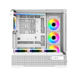 Xigmatek кутия Case EATX - Vision Arctic - 7 ARGB Fans, LCD Display Panel, Smart Fan Control