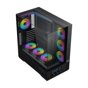 Xigmatek кутия Case EATX - Vision - 7 ARGB Fans, LCD Display Panel, Smart Fan Control