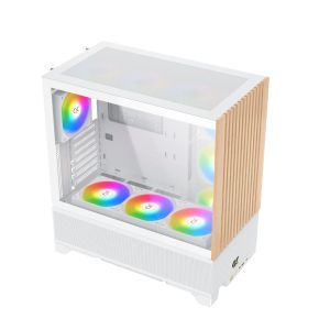Xigmatek кутия Case EATX - Endorphin WD Arctic, Addressable RGB, Wood