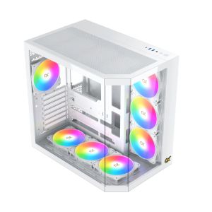 Xigmatek Case EATX - Cubi II Arctic - 7 ARGB Fans