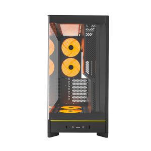 Montech Case ATX - HS02 PRO (B) - 5 x 120 mm ARGB Fans, USB-C, Black