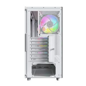 Montech кутия Case ATX - XR Wood (W) - 4 x 120 mm ARGB Fans, Wood, USB-C, White