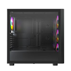 Montech Case ATX - XR Wood (B) - 4 x 120 mm ARGB Fans, Wood, USB-C, Black