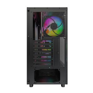 Montech Case ATX - XR Wood (B) - 4 x 120 mm ARGB Fans, Wood, USB-C, Black