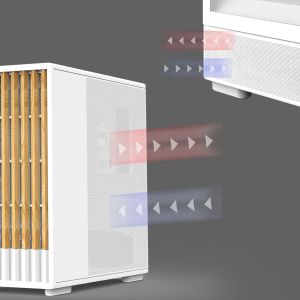 Zalman кутия Case mATX - P10 NAMU WHITE - Wood, USB-C
